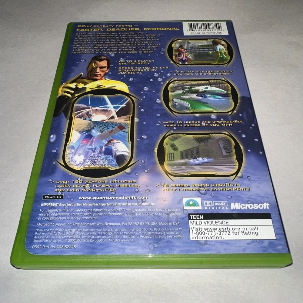 Quantum Redshift (Microsoft Xbox, 2002) Complete CIB W/ Manual
